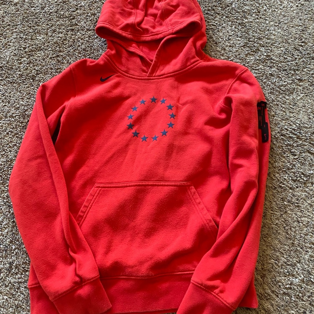 NBA Red 76ers Hoodie with Blue Stars